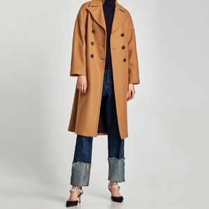 Zara camel long coat!!